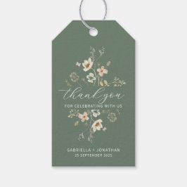 Etiqueta Para Presente Sage Green Wildflower Weding Favor Obrigado