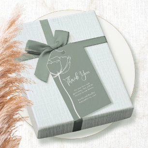 Etiqueta Para Presente Sage Verde Ousado Simples Floral Casamento Agradec
