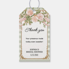 Etiqueta Para Presente Sage Vintage Blush Floral Chá de Noiva