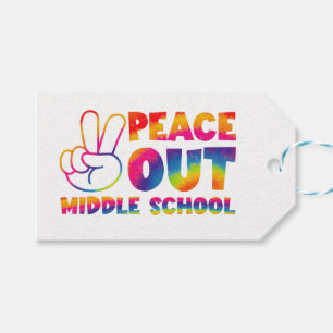 Etiqueta Para Presente Sai da Escola Middle School Tie Dye Último Dia de