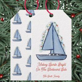 Etiqueta Para Presente Sailboat Christmas Card