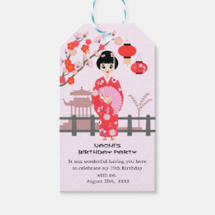 Etiqueta Para Presente Sakura Cherry Blossom Festa de aniversário Japones