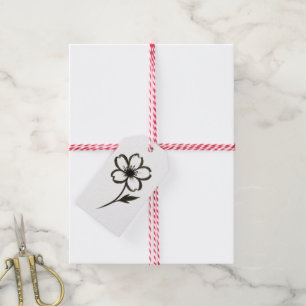Etiqueta Para Presente Sakura minimalista - Pincel de Tinta - Flor de Cer