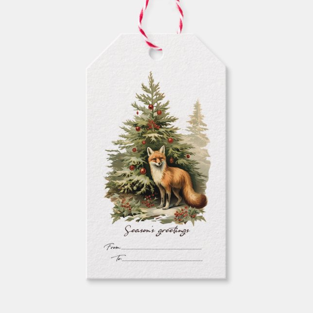Etiqueta Para Presente Salas de Natal Fox (Frente)