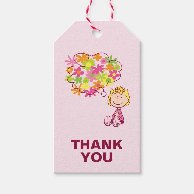 Etiqueta Para Presente Sally Pensando em Flores (Frente)