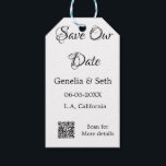 Etiqueta Para Presente Salvar a data simples código de QR mínimo detalhes<br><div class="desc">Design</div>