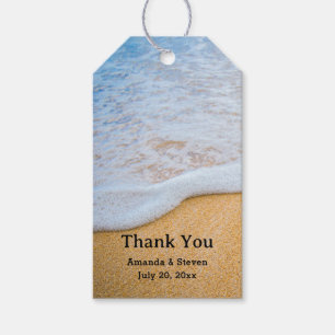 Etiqueta Para Presente Sandy Beach com Surf Foamy. Obrigado.