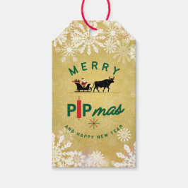 Etiqueta Para Presente Santa Riding a Bull Sleigh – Forex Pipmas Gift