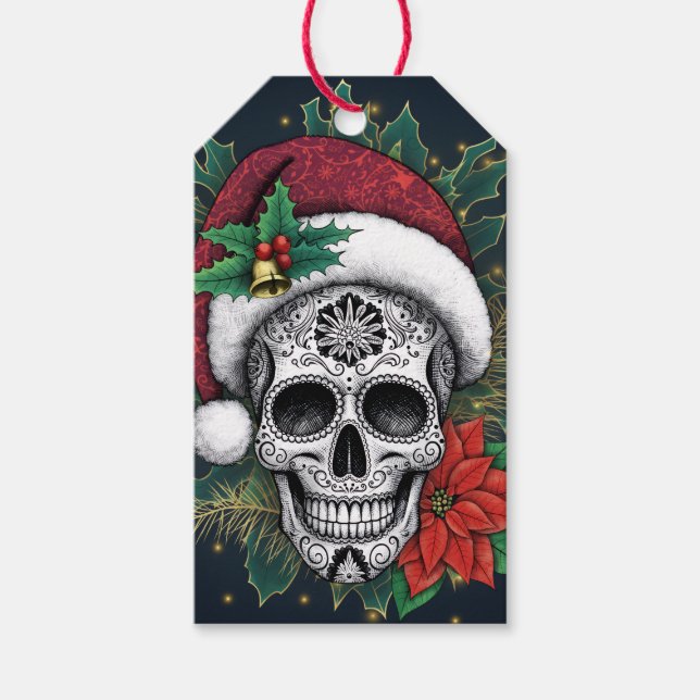 Etiqueta Para Presente Santa Sugar Skull (Frente)