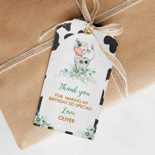 Etiqueta Para Presente Santa Vaca Aniversário Obrigado Tag