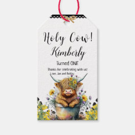 Etiqueta Para Presente Santa Vaca Primeiro Aniversário, Vaca do Planalto,