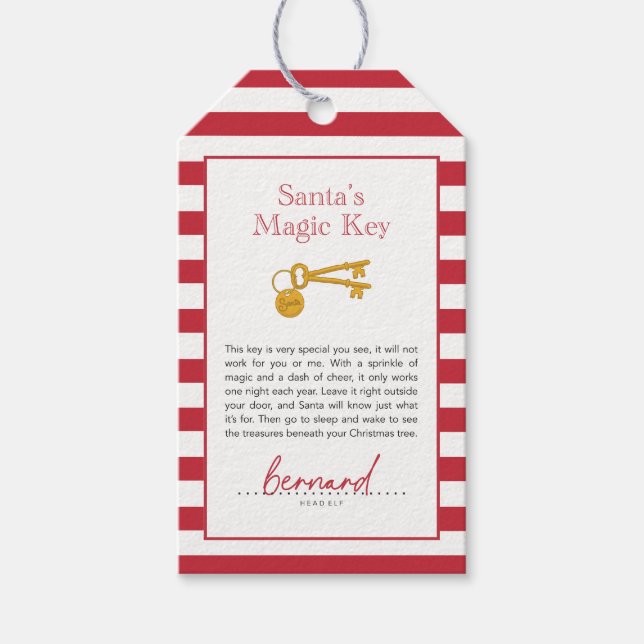 Etiqueta Para Presente Santas Magic Key (Frente)