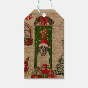 Etiqueta Para Presente Santo Bernard Dog Natal
