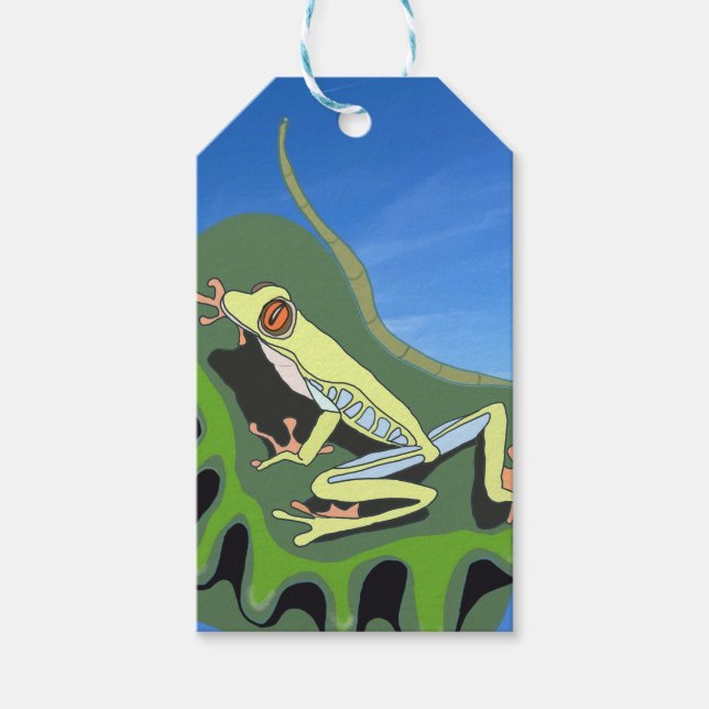 Etiqueta Para Presente Sapo da Árvore de Subida (Frente)