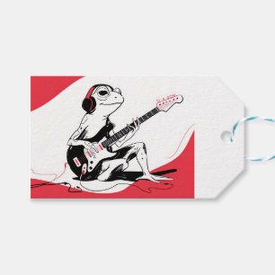 Etiqueta Para Presente Sapo de Guitarra – Arte Animal de Música Legal