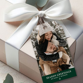 Etiqueta Para Presente Saudação de Natal da Temporada de Foto Personaliza