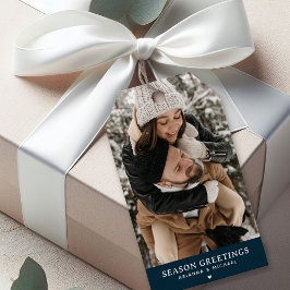 Etiqueta Para Presente Saudação de Natal da Temporada de Foto Personaliza
