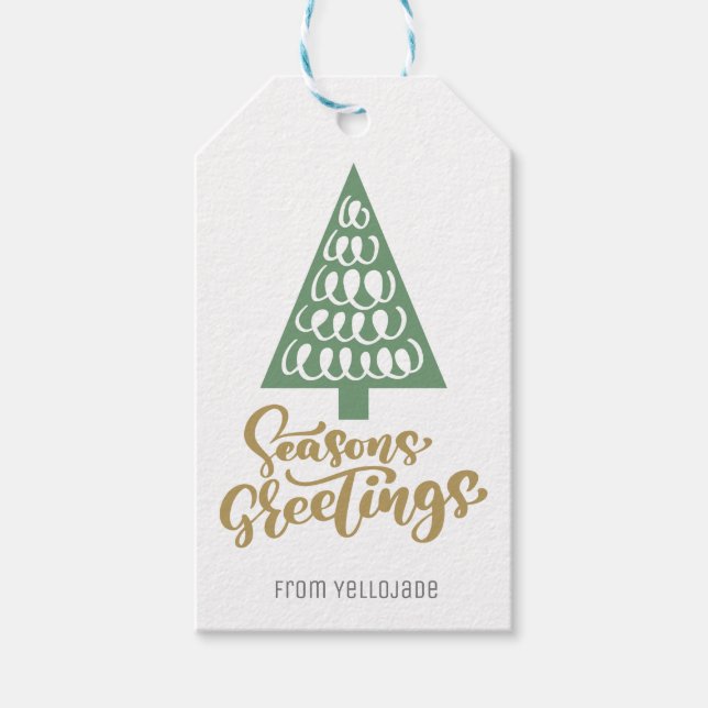 Etiqueta Para Presente Saudações de Natal Elegíveis e Personalizáveis (Frente)