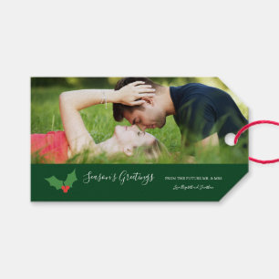 Etiqueta Para Presente Saudações Holly Envolveu Foto do Casal