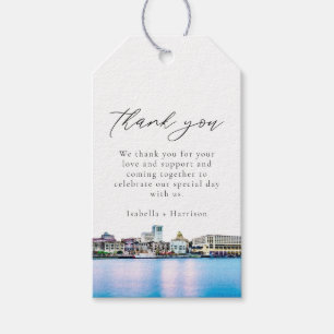 Etiqueta Para Presente SAVANNAH Watercolor Skyline Obrigado