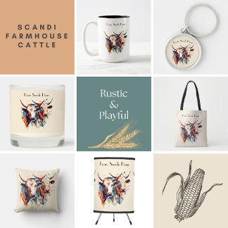 Etiqueta Para Presente Scandi Farmhouse Cattle, costume