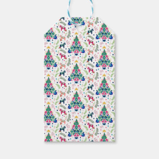 Etiqueta Para Presente Scandinávia Folk Art Árvore de Natal Gift Bag