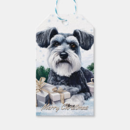 Etiqueta Para Presente Schnauzer Christmas