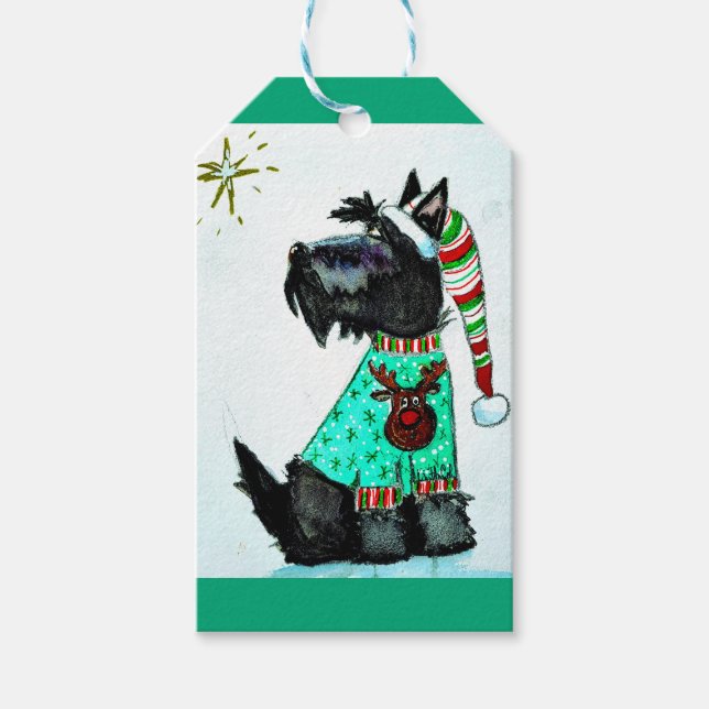 Etiqueta Para Presente Scottie de Natal (Frente)
