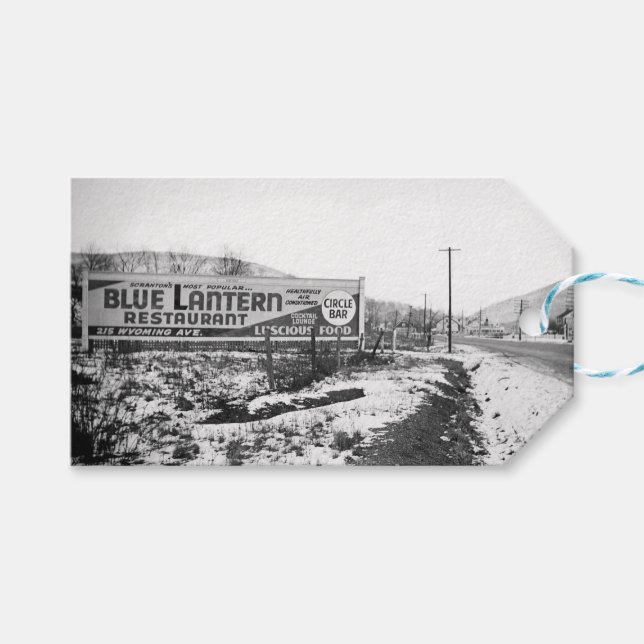 ETIQUETA PARA PRESENTE SCRANTON PENNSYLVANIA BLUE LANTERN RESTAURANTE (Frente (horizontal))