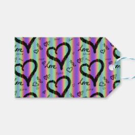 Etiqueta Para Presente Scribble Love Xoxo Heart Stripe Gift Tag