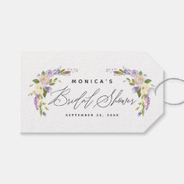 Etiqueta Para Presente Script de Chá de panela Floral Roxo Elegante