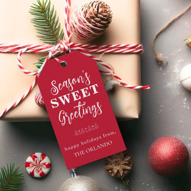 Etiqueta Para Presente Seasons Saudações Natal Feriado Branco (Criador carregado)
