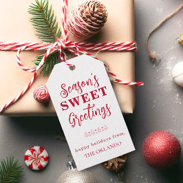 Etiqueta Para Presente Seasons Saudações Natal Vermelho