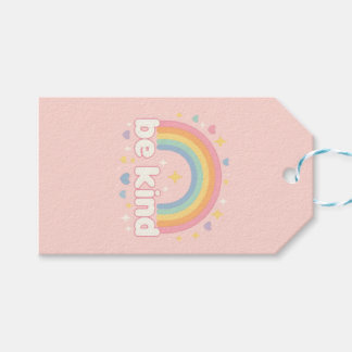 Etiqueta Para Presente Seja Gentil – Positividade Arco-Íris Pastel