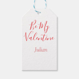 Etiqueta Para Presente Seja meu valentine nome vermelho elegante casal 