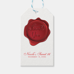 Etiqueta Para Presente Selo de Cera Vermelha Agradecimento Festa Formal E