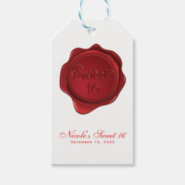 Etiqueta Para Presente Selo de Cera Vermelha Doce 16 Festa Formal Elegant