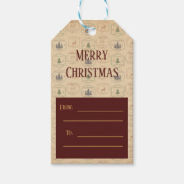 Etiqueta Para Presente Selo de Natal em Estilo Vintage