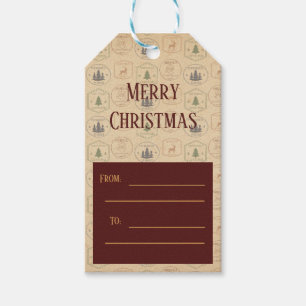 Etiqueta Para Presente Selo de Natal em Estilo Vintage