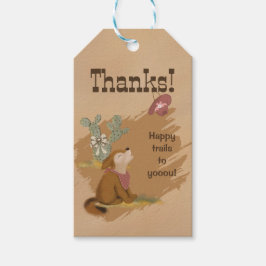 Etiqueta Para Presente Selvagem Oeste Gráfico Cowgirl Deserto Animal