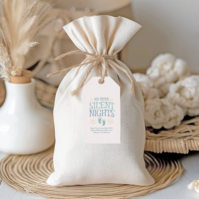 Etiqueta Para Presente Sem Mais Noites Silenciosas Gravidez de Natal (Criador carregado)