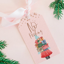 Etiqueta Para Presente Sem Presentes De Natal Para Garotas De Aquarela