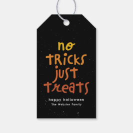 Etiqueta Para Presente Sem truques, apenas guloseimas, festa de Halloween