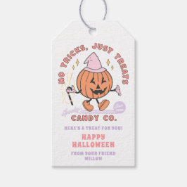 Etiqueta Para Presente Sem Truques Apenas Tratam Doces Loucos Co Hallowee