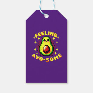 Etiqueta Para Presente Sentimento Avo-some - Engraçado Pixel Art Avocado 