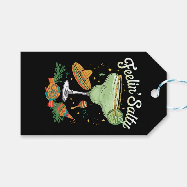 Etiqueta Para Presente Sentindo Salty Margarita Funny Cinco De Mayo (Frente (horizontal))