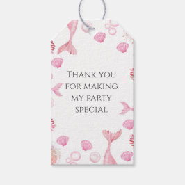 Etiqueta Para Presente Sereia Cor-de-rosa com Festa de aniversário