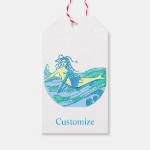 Etiqueta Para Presente Sereia de pilotagem vintage Thunder_Cove