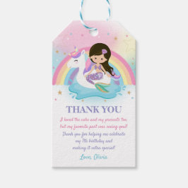 Etiqueta Para Presente Sereia e Festa de aniversário de Piscina do Unicór