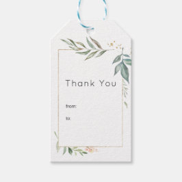 Etiqueta Para Presente Serenidade Ouro e Geometria de Casamento Verde